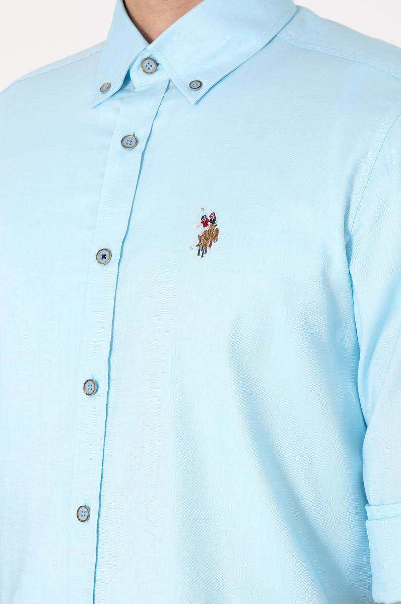 Erkek Aqua Uzun Kollu Basic Gömlek