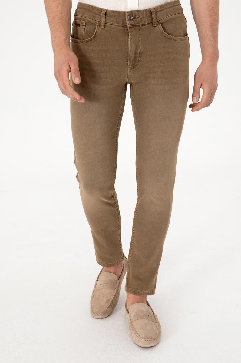 Erkek Kahverengi Jean Pantolon