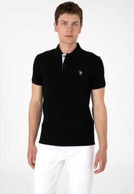 Erkek Slim Fit Polo Yaka Siyah Tişört - 50310669009