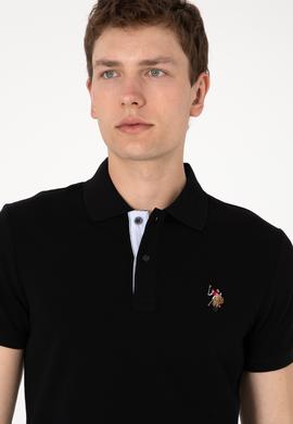 Erkek Slim Fit Polo Yaka Siyah Tişört - 50310669009