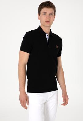 Erkek Slim Fit Polo Yaka Siyah Tişört - 50310669009