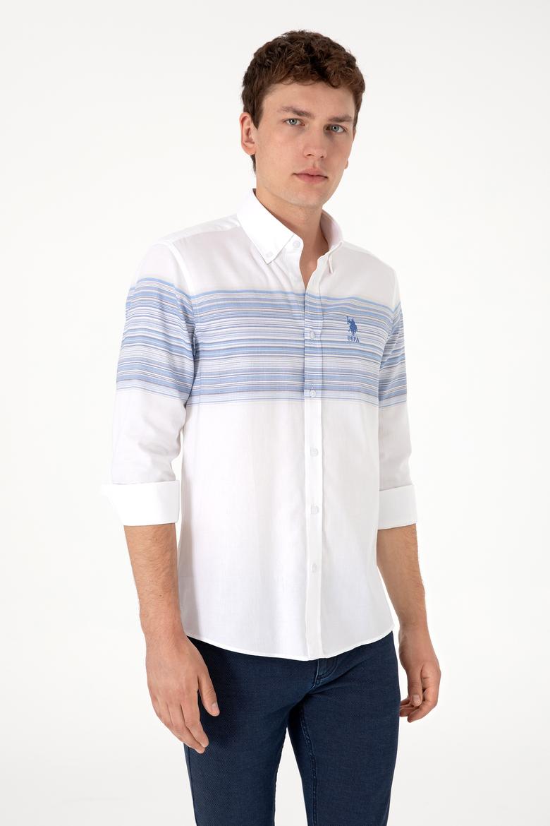 Erkek Mavi Uzun Kollu Gömlek