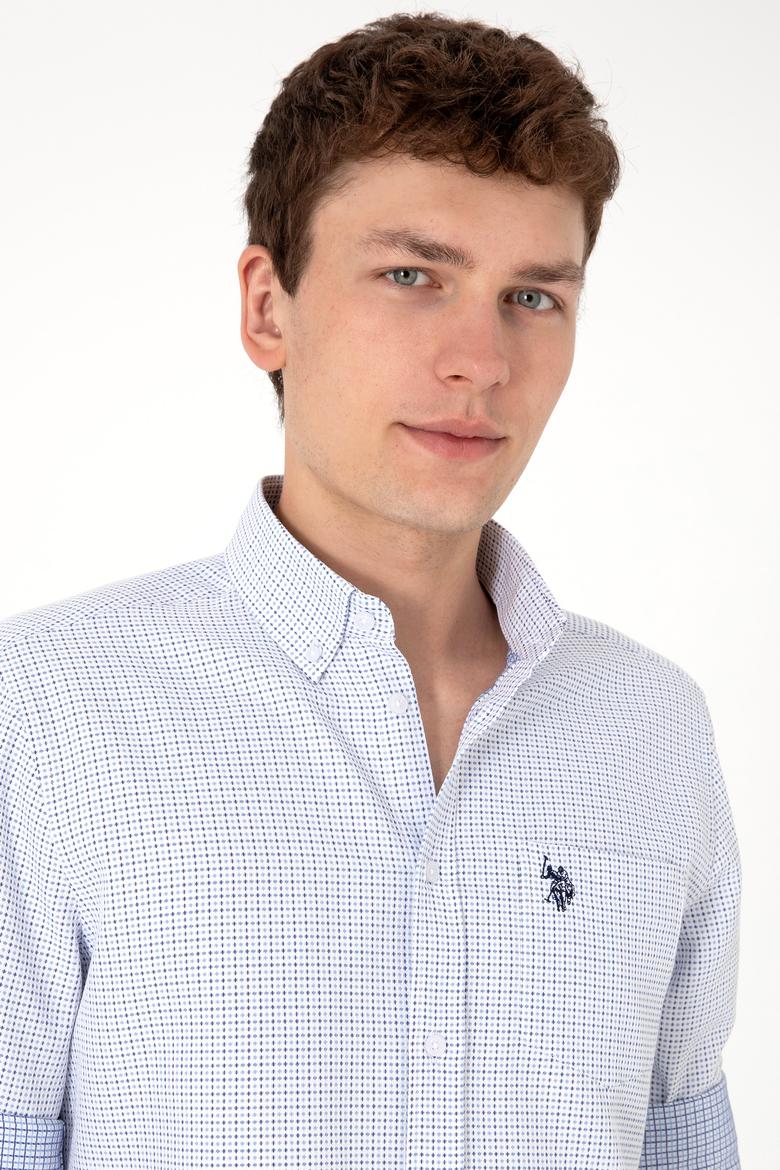 Erkek Mavi Cepli Uzun Kollu Gömlek - 50306363006