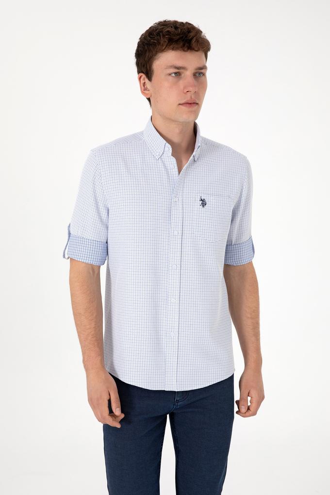 Erkek Mavi Cepli Uzun Kollu Gömlek