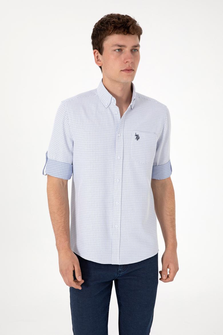 Erkek Mavi Cepli Uzun Kollu Gömlek