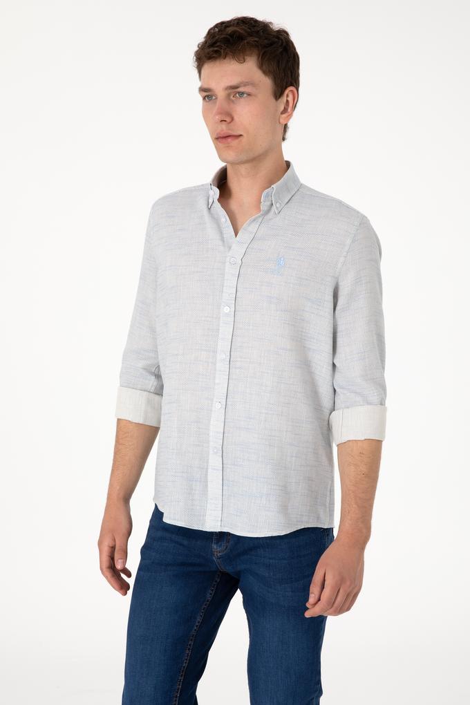 Erkek Açık Mavi Uzun Kollu Gömlek