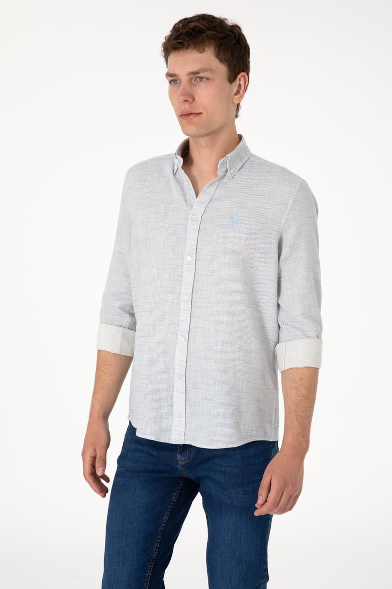 Erkek Açık Mavi Uzun Kollu Gömlek