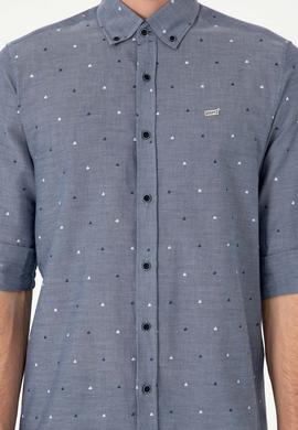 Erkek Açık Lacivert Uzun Kollu Gömlek - 50300477009