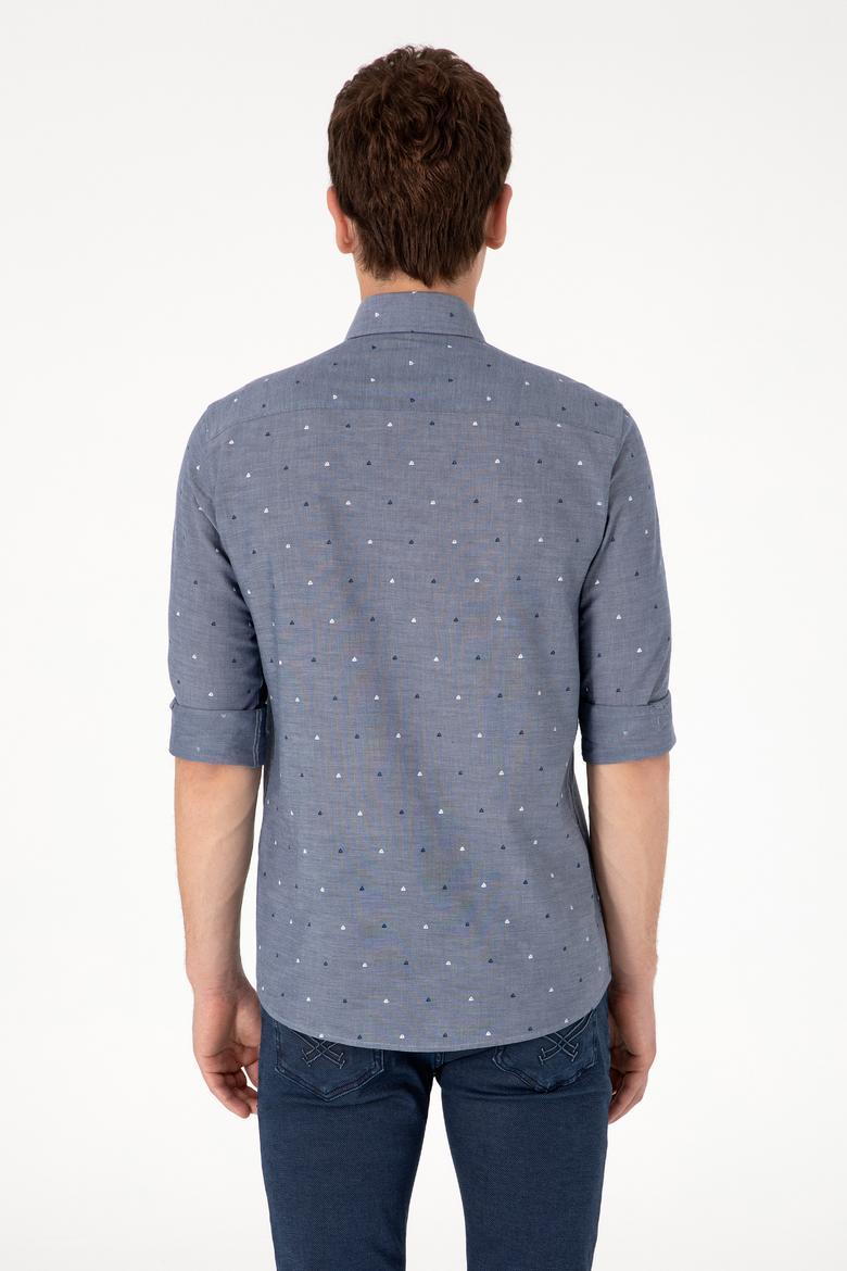 Erkek Açık Lacivert Uzun Kollu Gömlek - 50300477009