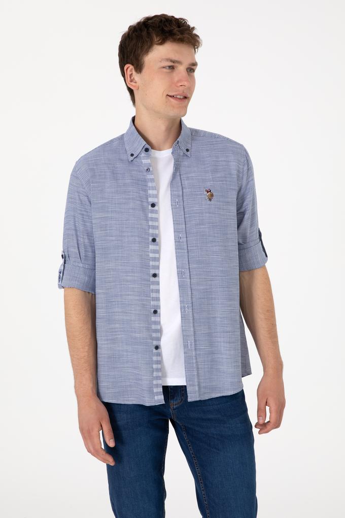 Erkek Lacivert Uzun Kollu Gömlek