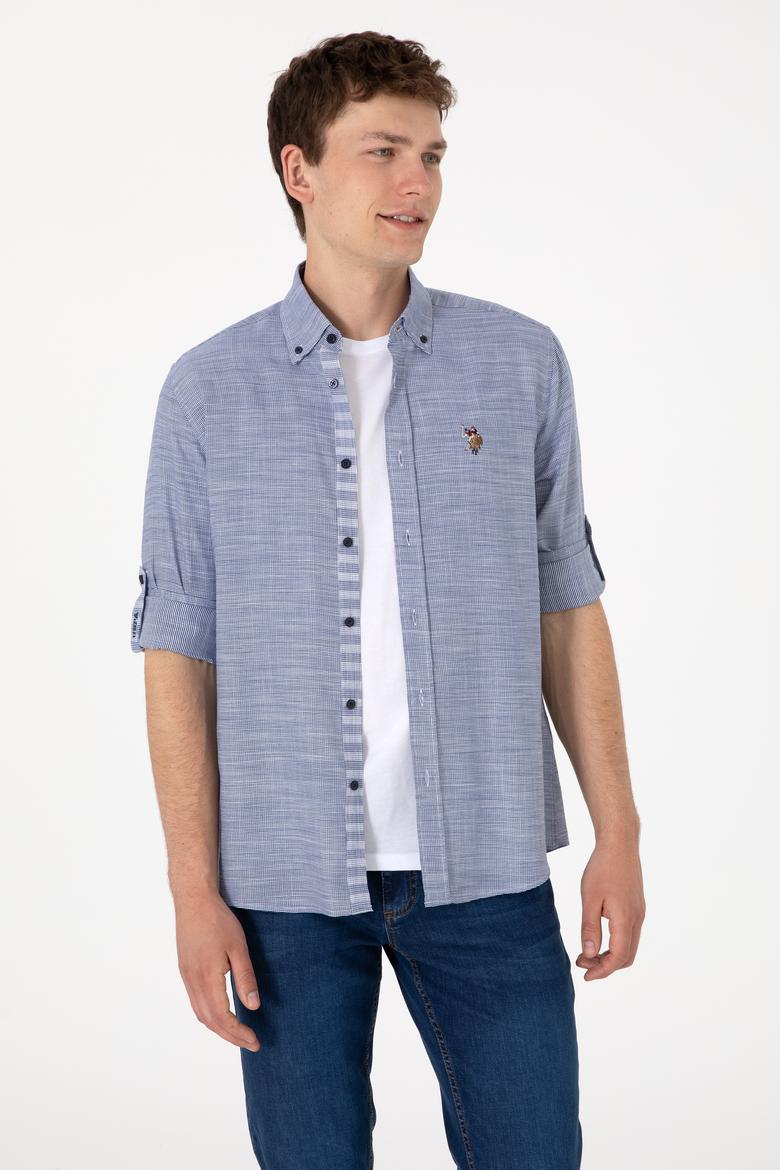 Erkek Lacivert Uzun Kollu Gömlek