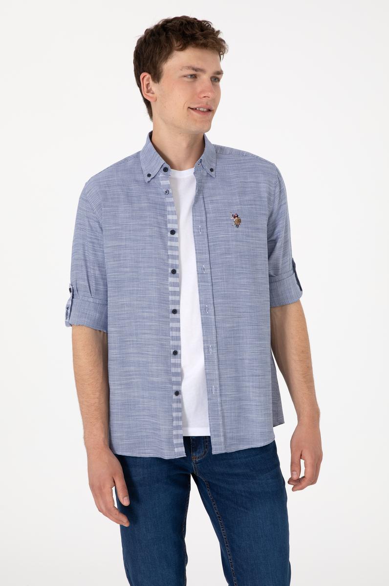 Erkek Lacivert Uzun Kollu Gömlek