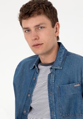 Erkek Mavi Jean Gömlek - 50304388004