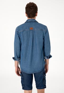 Erkek Mavi Jean Gömlek - 50304388004
