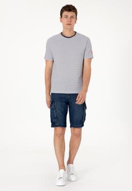 Erkek Koyu Mavi Jean Şort - 50304389011