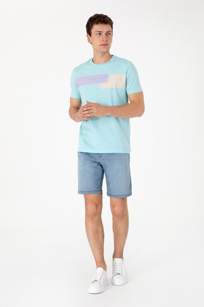 Erkek Açık Mavi Jean Şort
