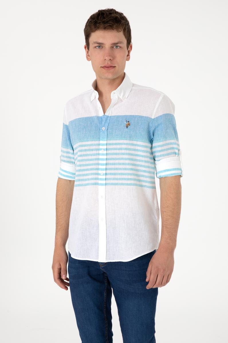 Erkek Açık Mavi Uzun Kollu Gömlek