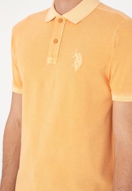 Erkek Slim Fit Polo Yaka Kavun Yıkamalı Basic Tişört - 50298053151