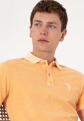 Erkek Slim Fit Polo Yaka Kavun Yıkamalı Basic Tişört - 50298053151