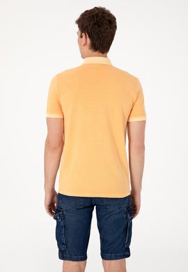 Erkek Slim Fit Polo Yaka Kavun Yıkamalı Basic Tişört - 50298053151