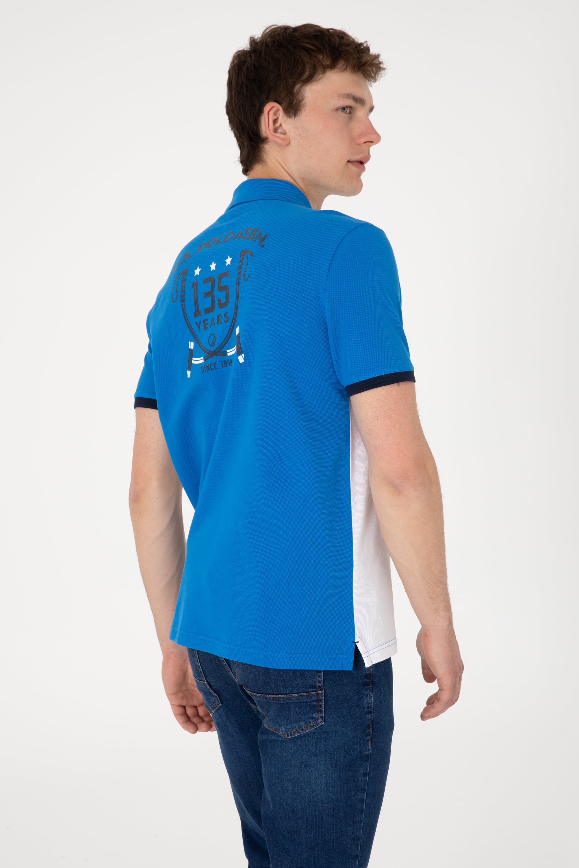 Erkek Regular Fit Polo Yaka Kobalt Mavi Tişört - Image 5