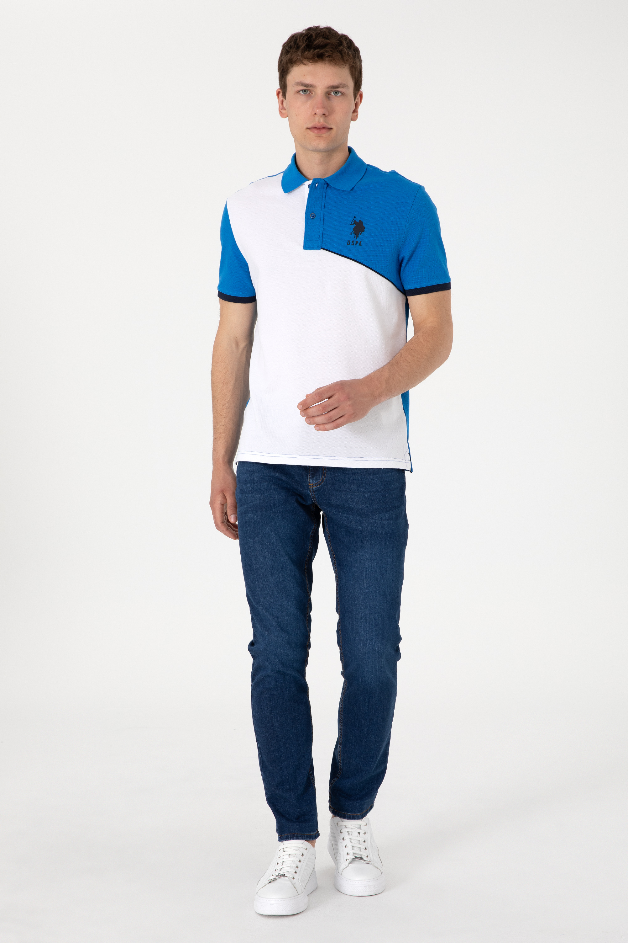 Erkek Regular Fit Polo Yaka Kobalt Mavi Tişört - Image 4