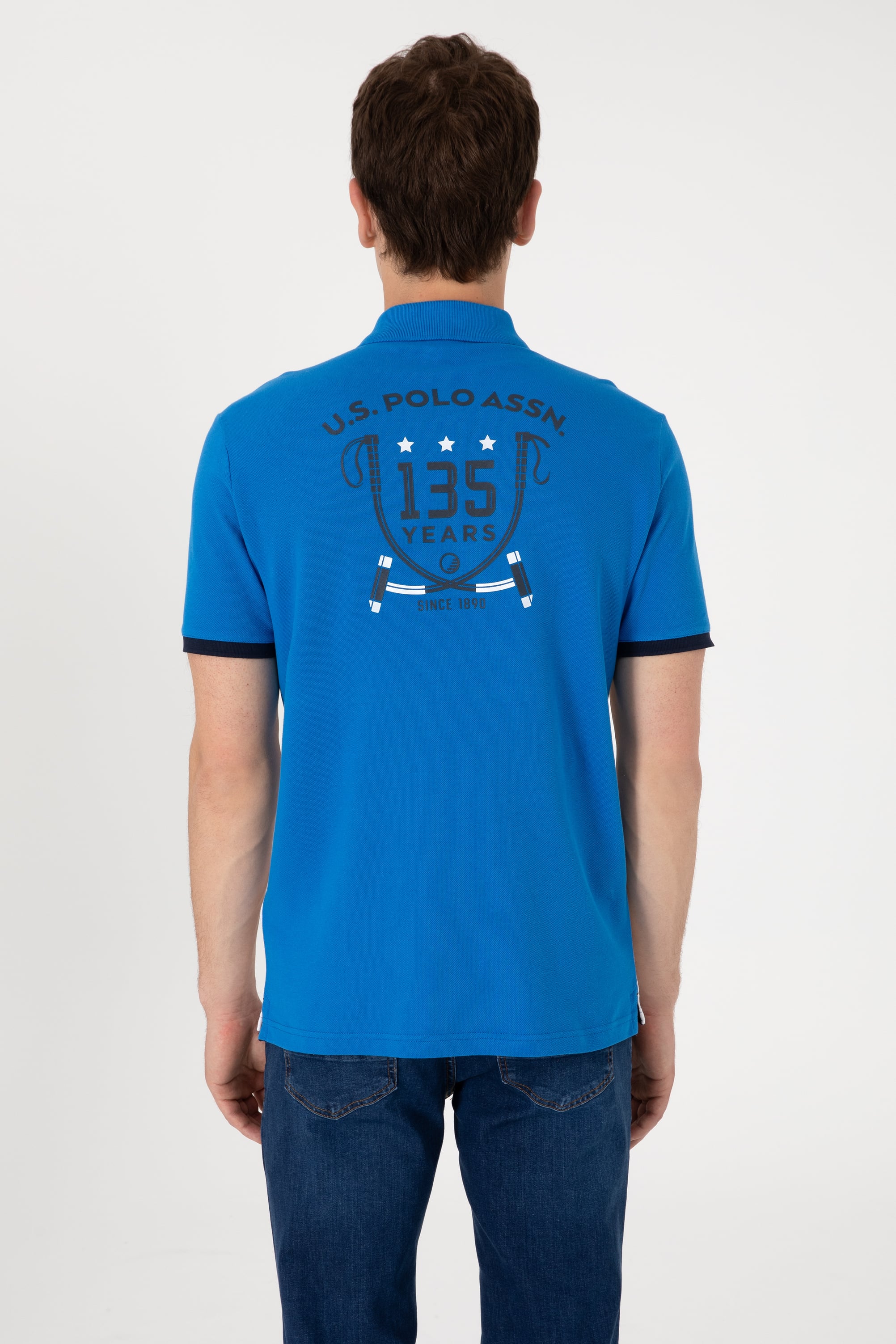 Erkek Regular Fit Polo Yaka Kobalt Mavi Tişört - Image 6