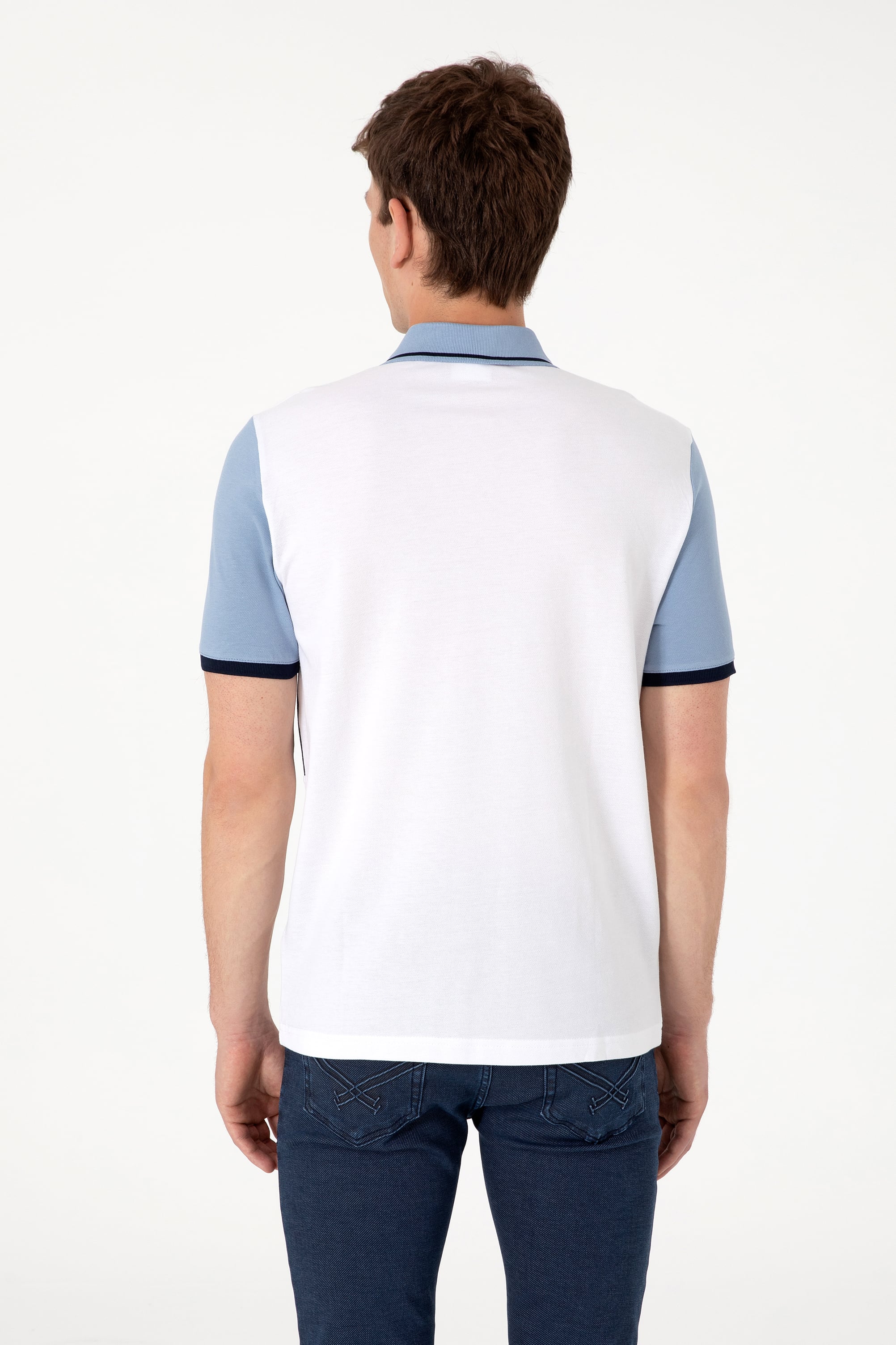 Erkek Regular Fit Polo Yaka Beyaz Tişört