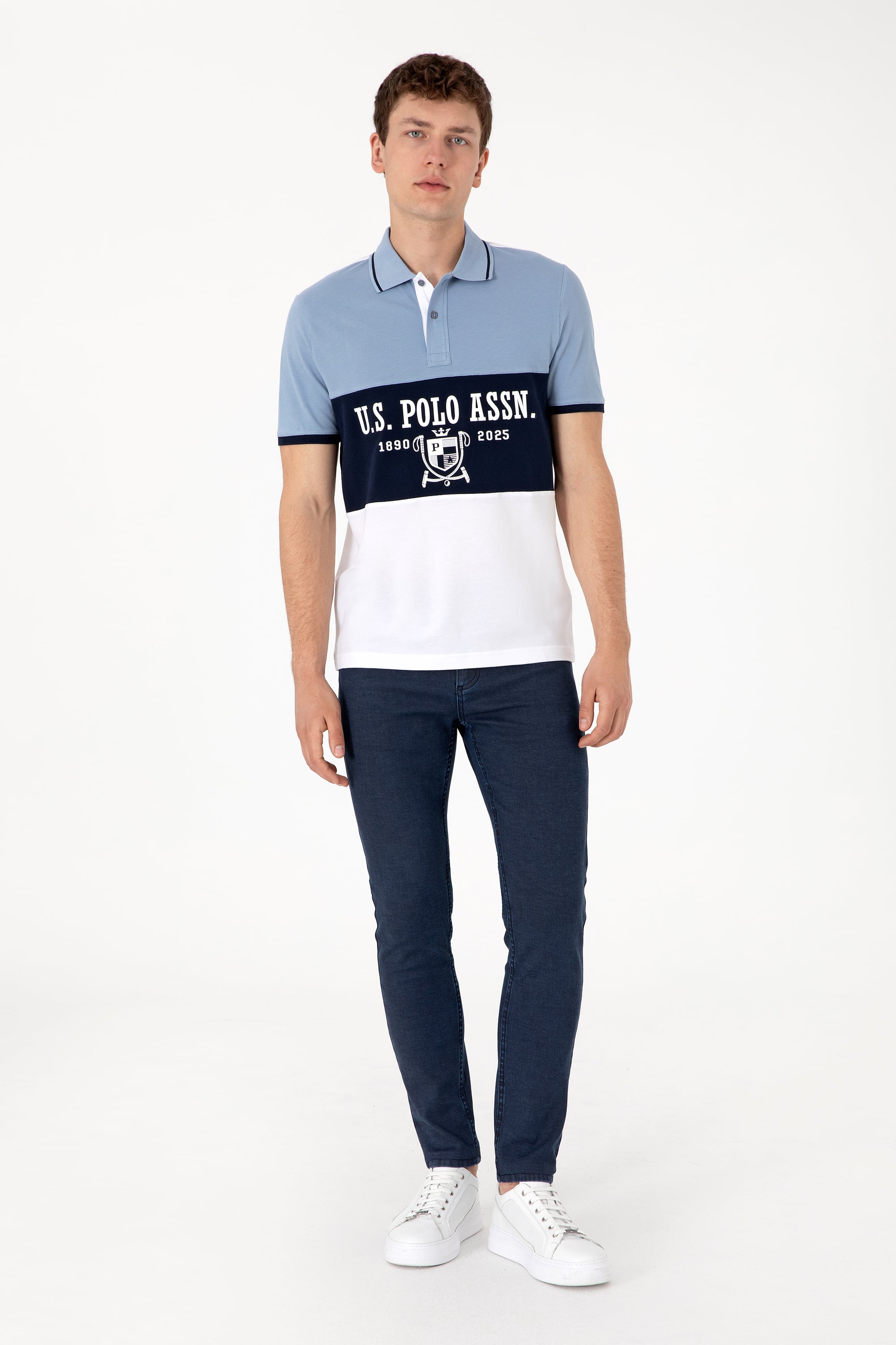 Erkek Regular Fit Polo Yaka Beyaz Tişört
