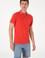 Erkek Slim Fit Polo Yaka Kırmızı Yıkamalı Basic Tişört