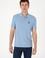 Erkek Regular Fit Polo Yaka Mavi Dokulu Tişört