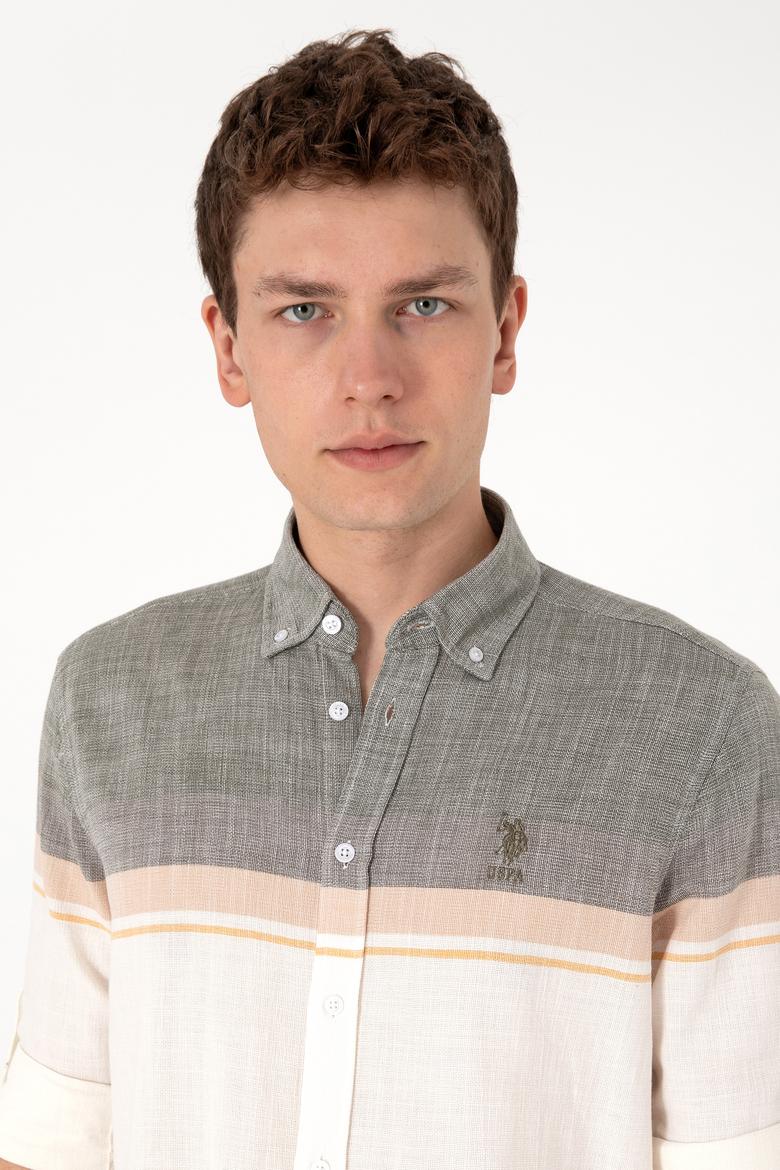 Erkek Haki Uzun Kollu Gömlek - 50306336024