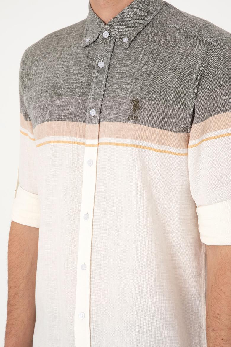 Erkek Haki Uzun Kollu Gömlek - 50306336024