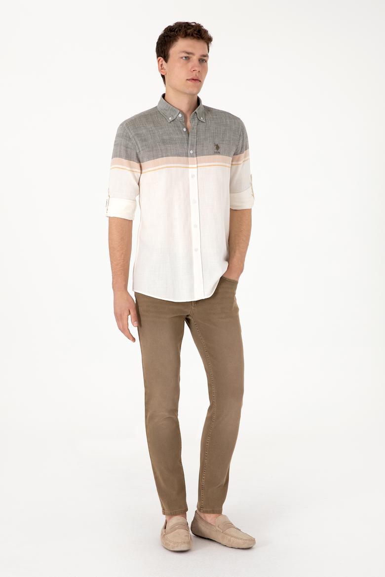 Erkek Haki Uzun Kollu Gömlek - 50306336024