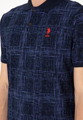 Erkek Regular Fit Polo Yaka Lacivert Desenli Tişört - 50299641009