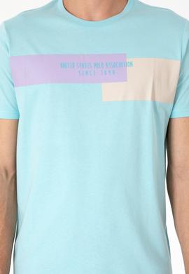 Erkek Regular Fit Bisiklet Yaka Aqua Tişört - 50299857027