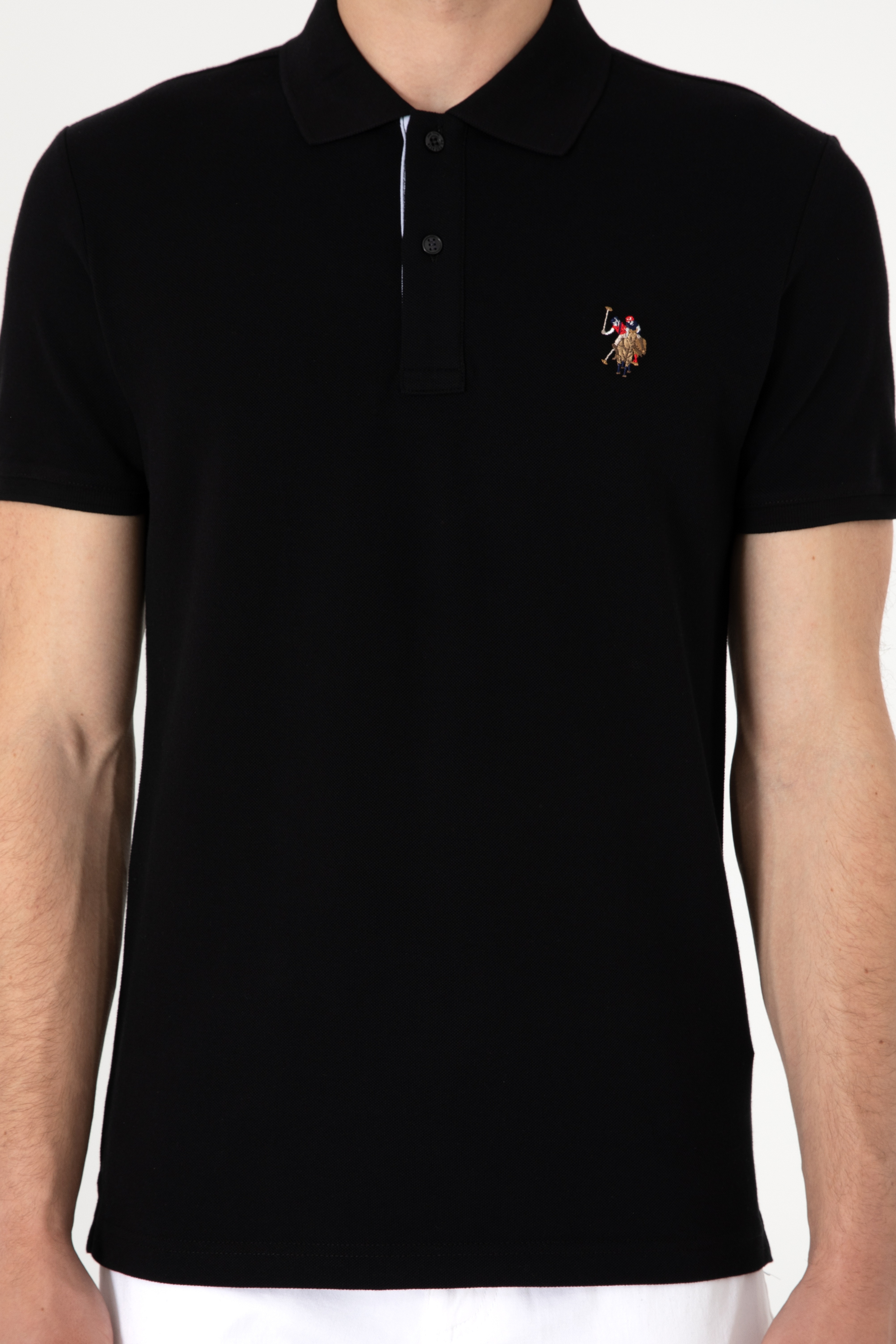 Erkek Slim Fit Polo Yaka Siyah Tişört - Image 6