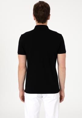 Erkek Slim Fit Polo Yaka Siyah Tişört - 50310669009