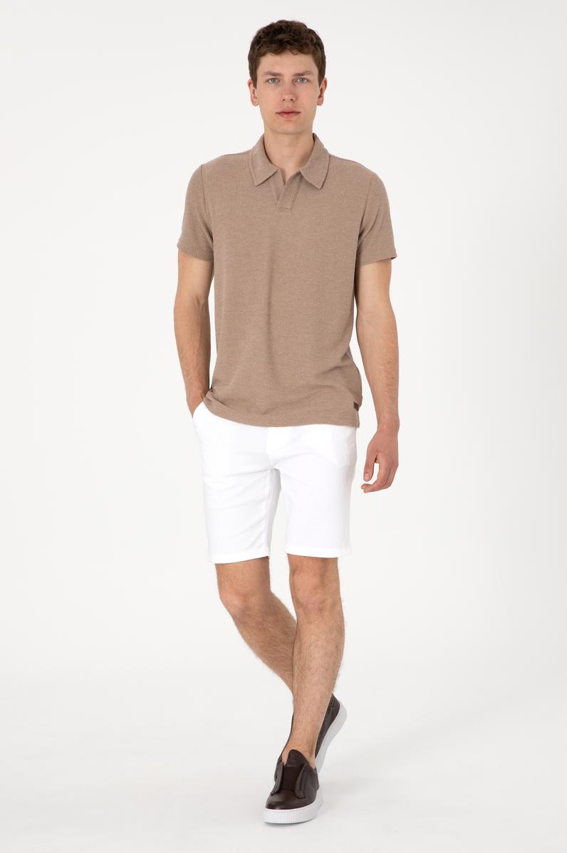 Erkek Beyaz Dokuma Şort