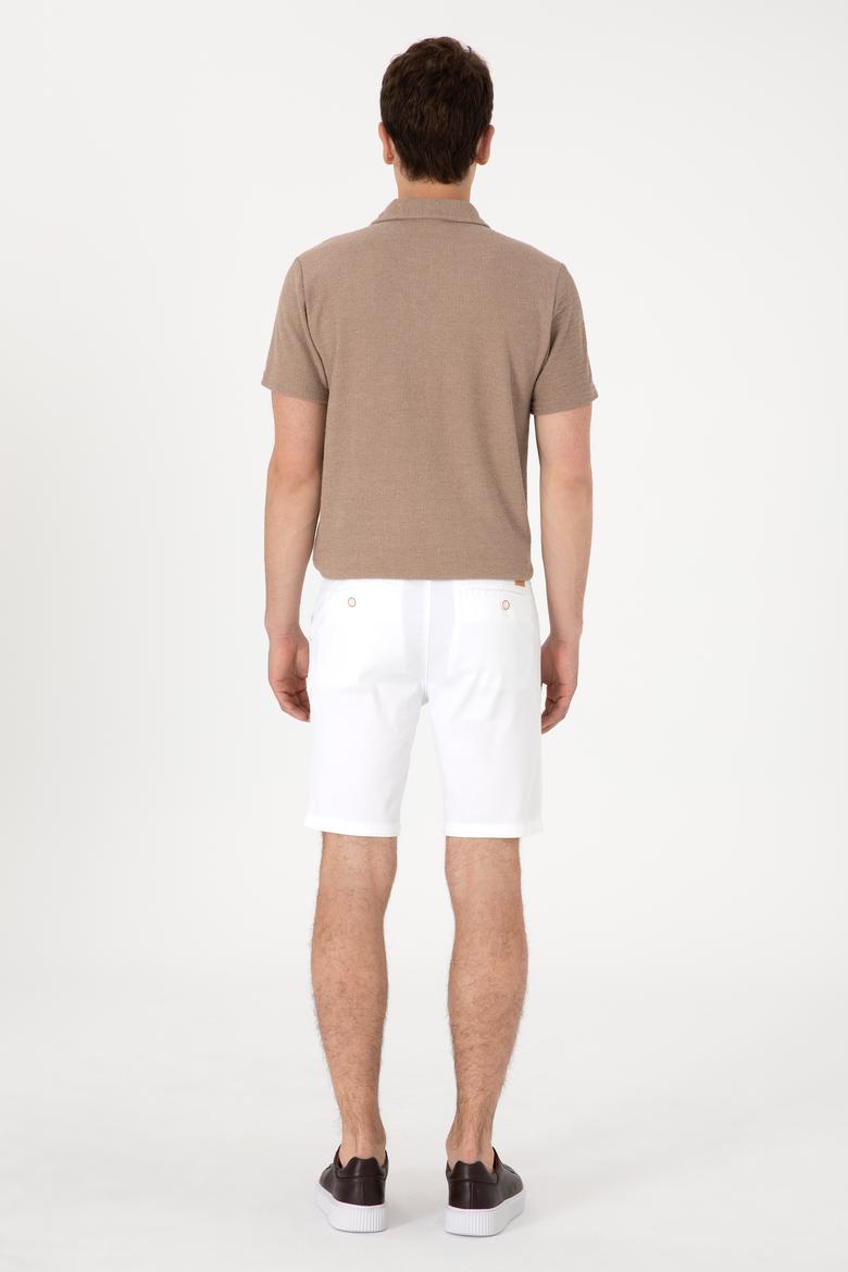 Erkek Beyaz Dokuma Şort - 50299192003