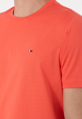 Erkek Regular Fit Bisiklet Yaka Nar Çiçeği Basic Tişört - 50297999048