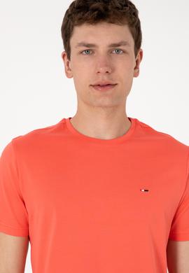 Erkek Regular Fit Bisiklet Yaka Nar Çiçeği Basic Tişört - 50297999048