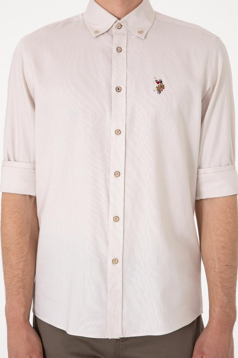 Erkek Taş Uzun Kollu Basic Gömlek - 50297981061