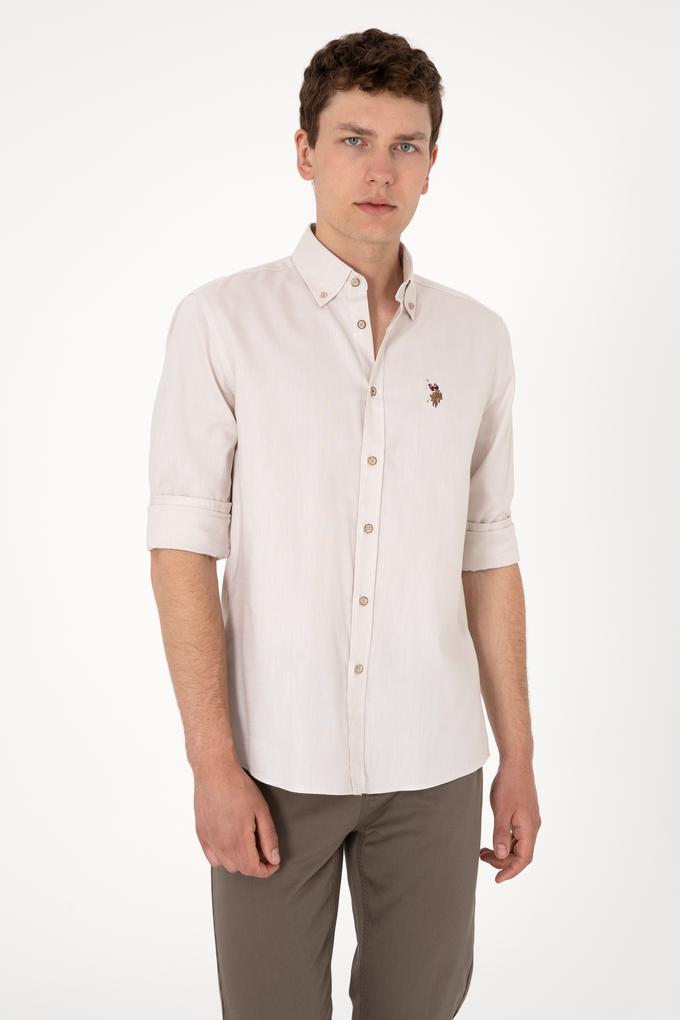 Erkek Taş Uzun Kollu Basic Gömlek