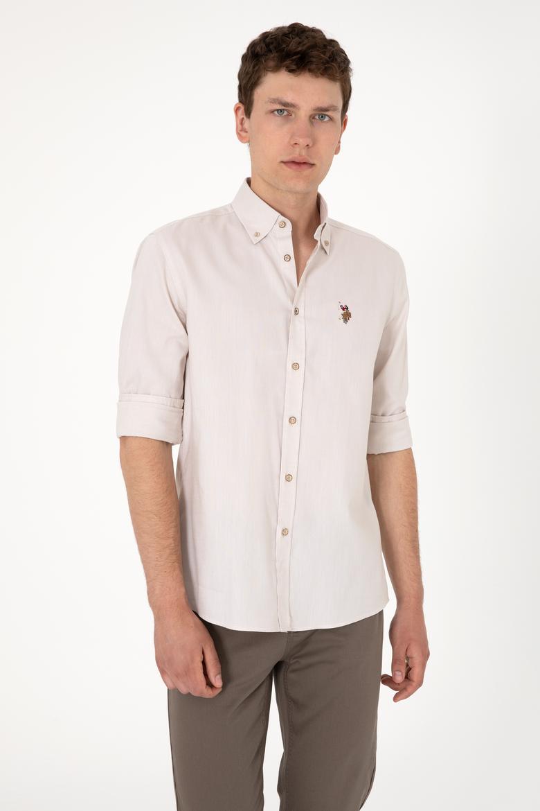 Erkek Taş Uzun Kollu Basic Gömlek