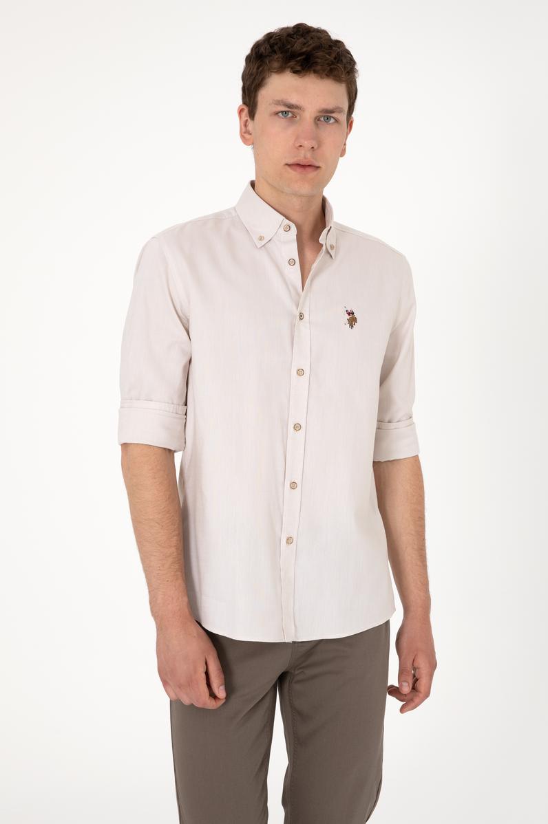 Erkek Taş Uzun Kollu Basic Gömlek