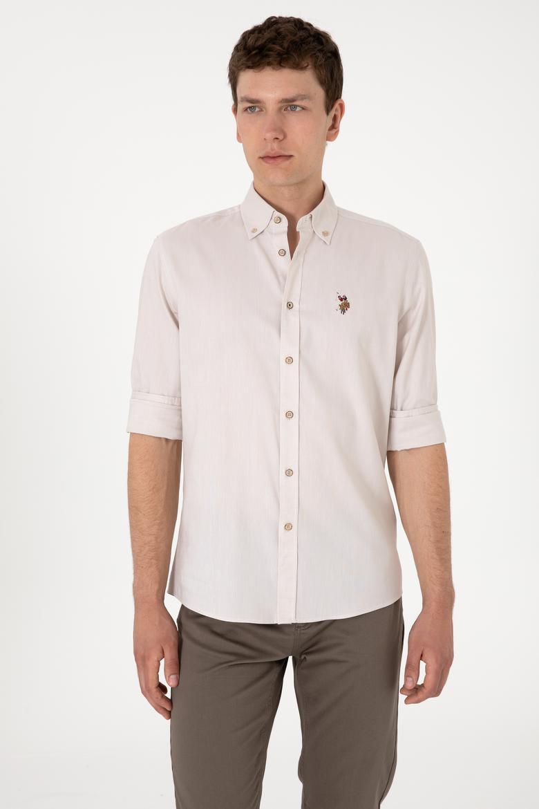 Erkek Taş Uzun Kollu Basic Gömlek - 50297981061