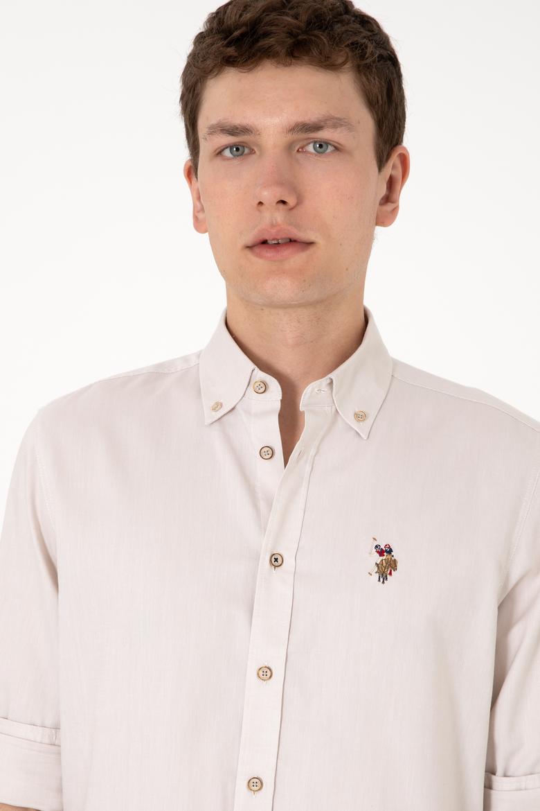 Erkek Taş Uzun Kollu Basic Gömlek - 50297981061