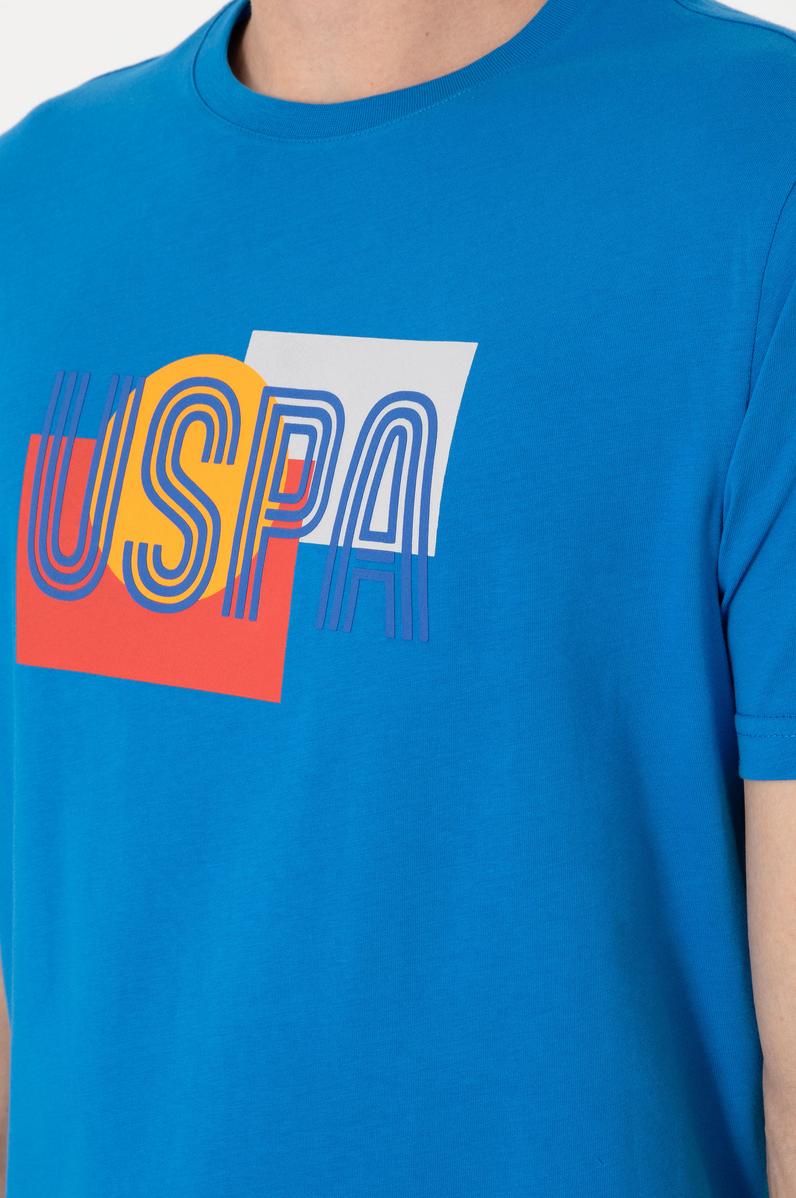 Erkek Regular Fit Kobalt Bisiklet Yaka Tişört