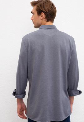 Erkek Gri Gömlek Yaka Sweatshirt - 50209960010